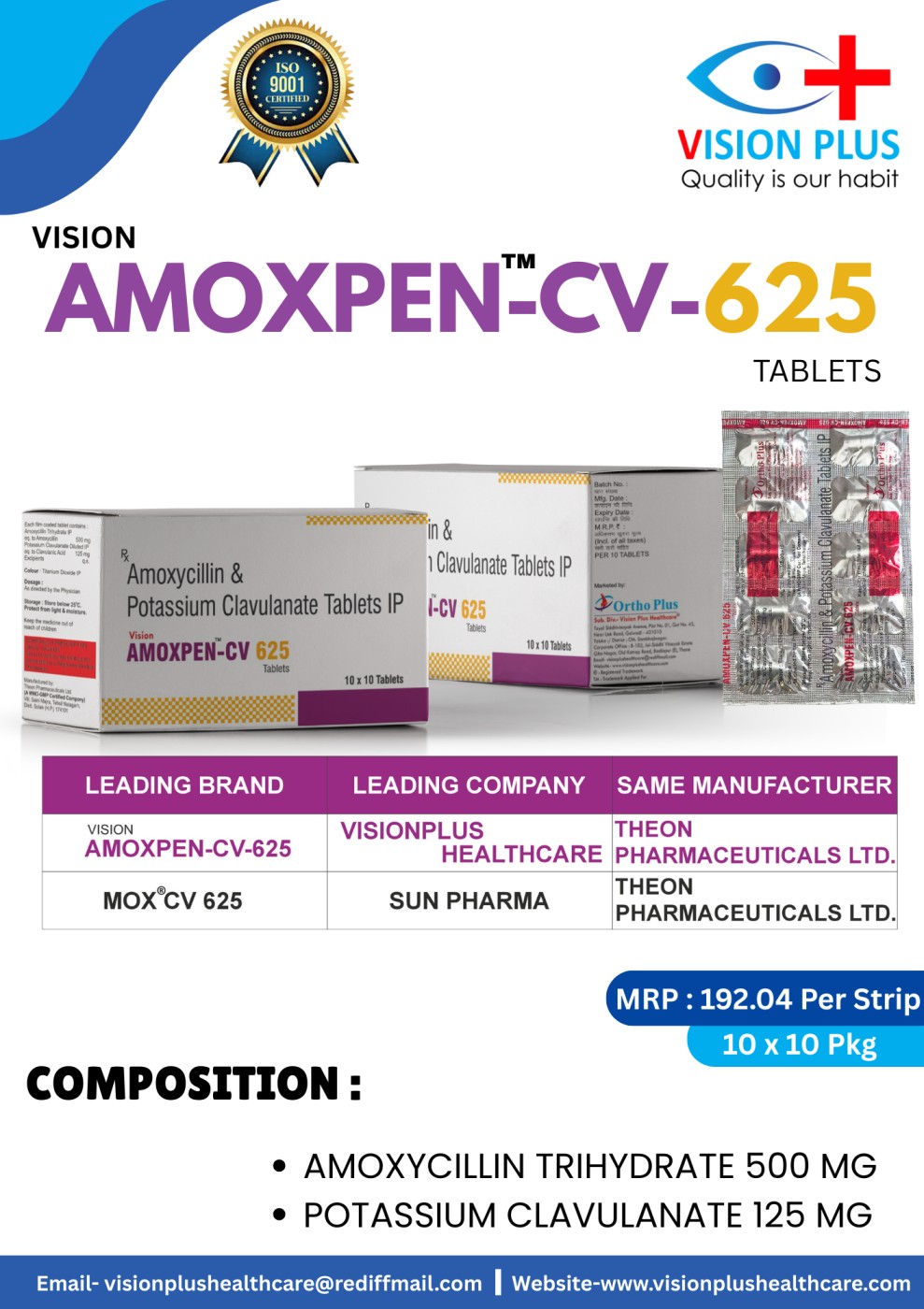 VISION AMOXPEN-625 TAB